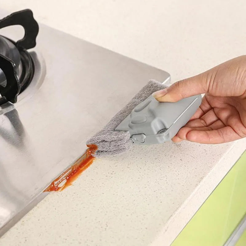 WindowSill Groove cleaner : Window Slot Cleaner Brush and Cleaning Cloth Combo