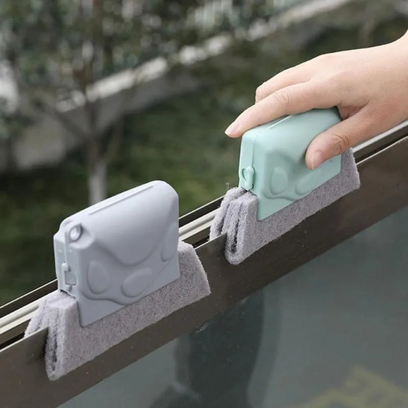 WindowSill Groove cleaner : Window Slot Cleaner Brush and Cleaning Cloth Combo