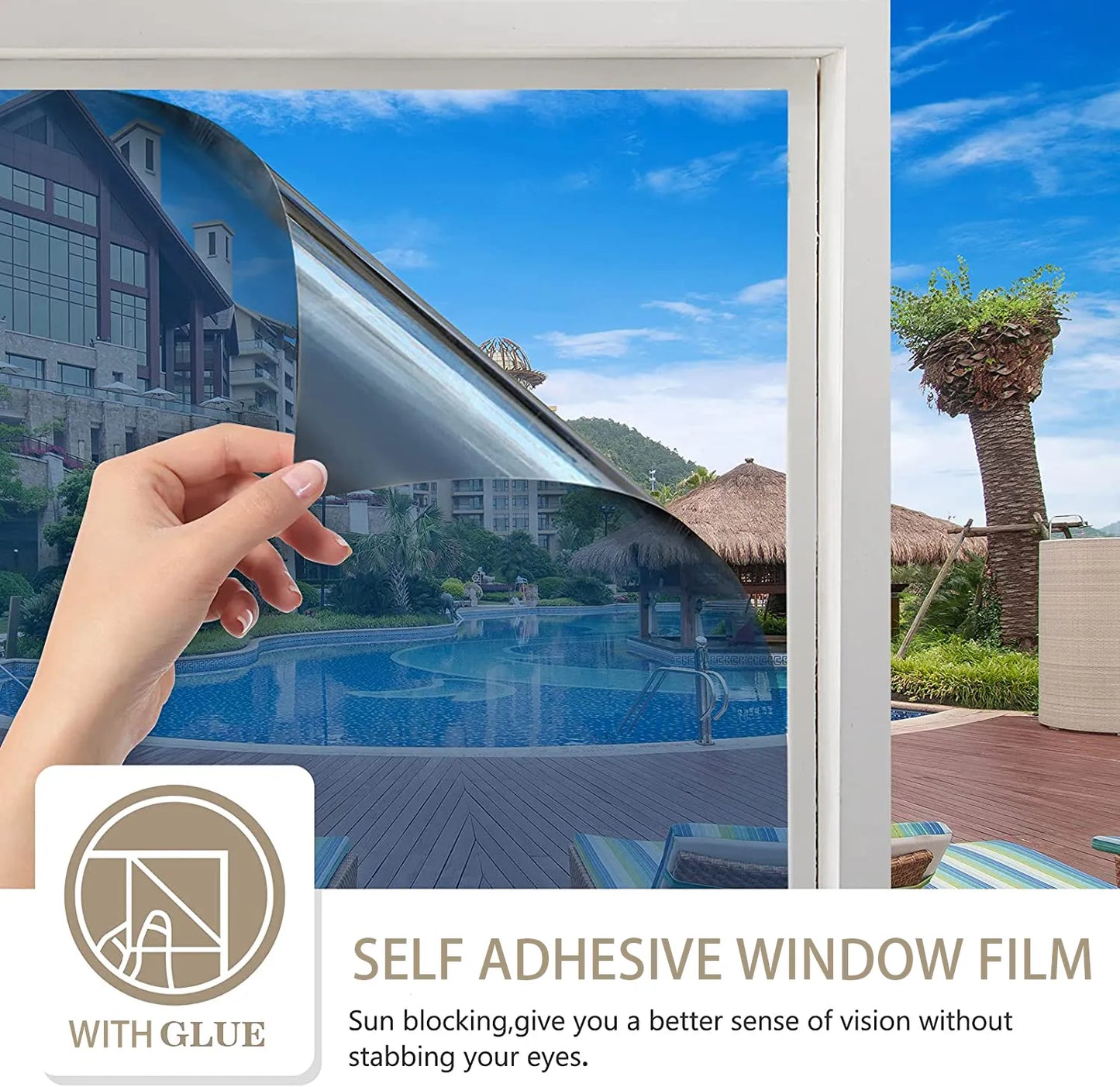 Daytime Shield: One-Way Mirror Privacy Film with Anti-UV Protection