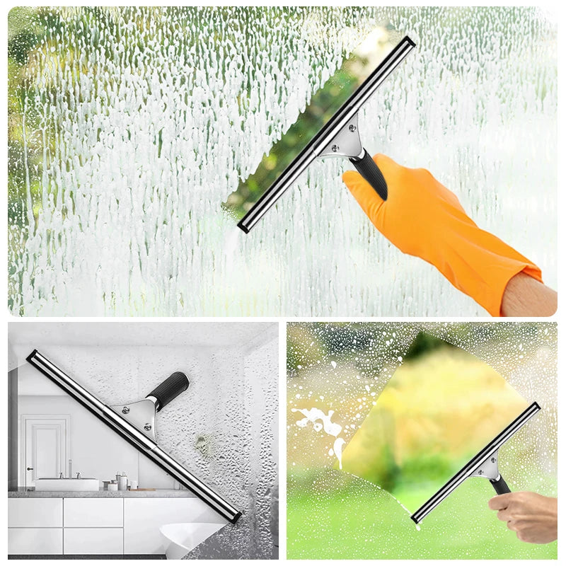 Professional Window Squeegee: 25 35 45cm Window Cleaning Squeegee with Rubber Blade