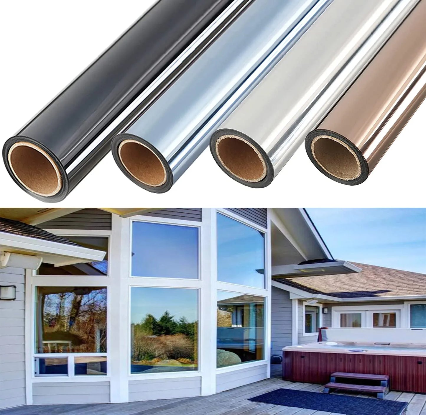 Daytime Shield: One-Way Mirror Privacy Film with Anti-UV Protection