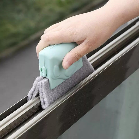 WindowSill Groove cleaner : Window Slot Cleaner Brush and Cleaning Cloth Combo